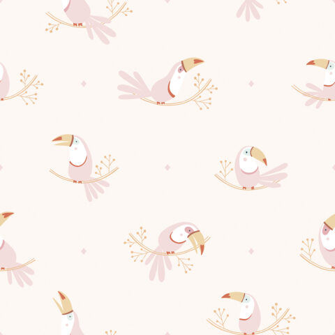 Lastetapeet Lilipinso H0570 Pastel Toucans Pink Mood